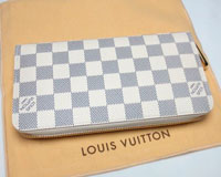 ダミエ　ジッピー・ウォレット　アズール