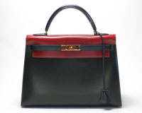 エルメス&nbsp;ケリー３２&nbsp;ネイビー×レッド&nbsp;ボックスカーフ&nbsp;Ｕ刻印の買取