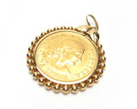 マン島キャット１／２５オンスコイン付１８金／２４金ネックレスの買取