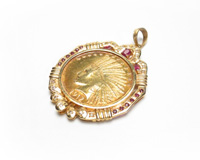 アメリカ&nbsp;インディアン１０ドルコイン付き１８金／２１.６金トップの買取