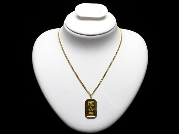 24金インゴットプレート付き18金ネックレスの買取